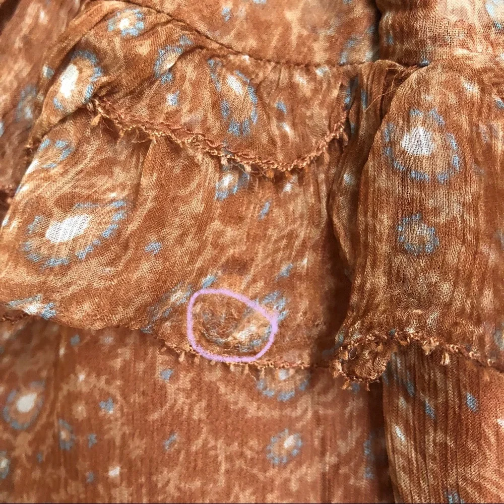 ✨SOLD✨ DÔEN antoinette silk dress warm autumnal tamarillo paisley S - Picture 16 of 16